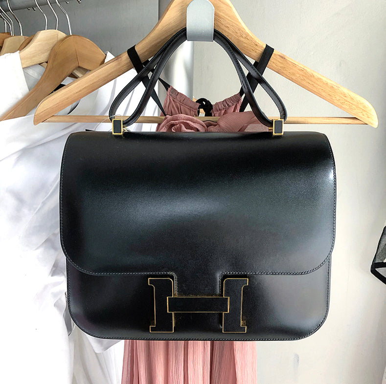 Hermes Limited Edition Constance Cartable Black Box Leather with Gold Hardware