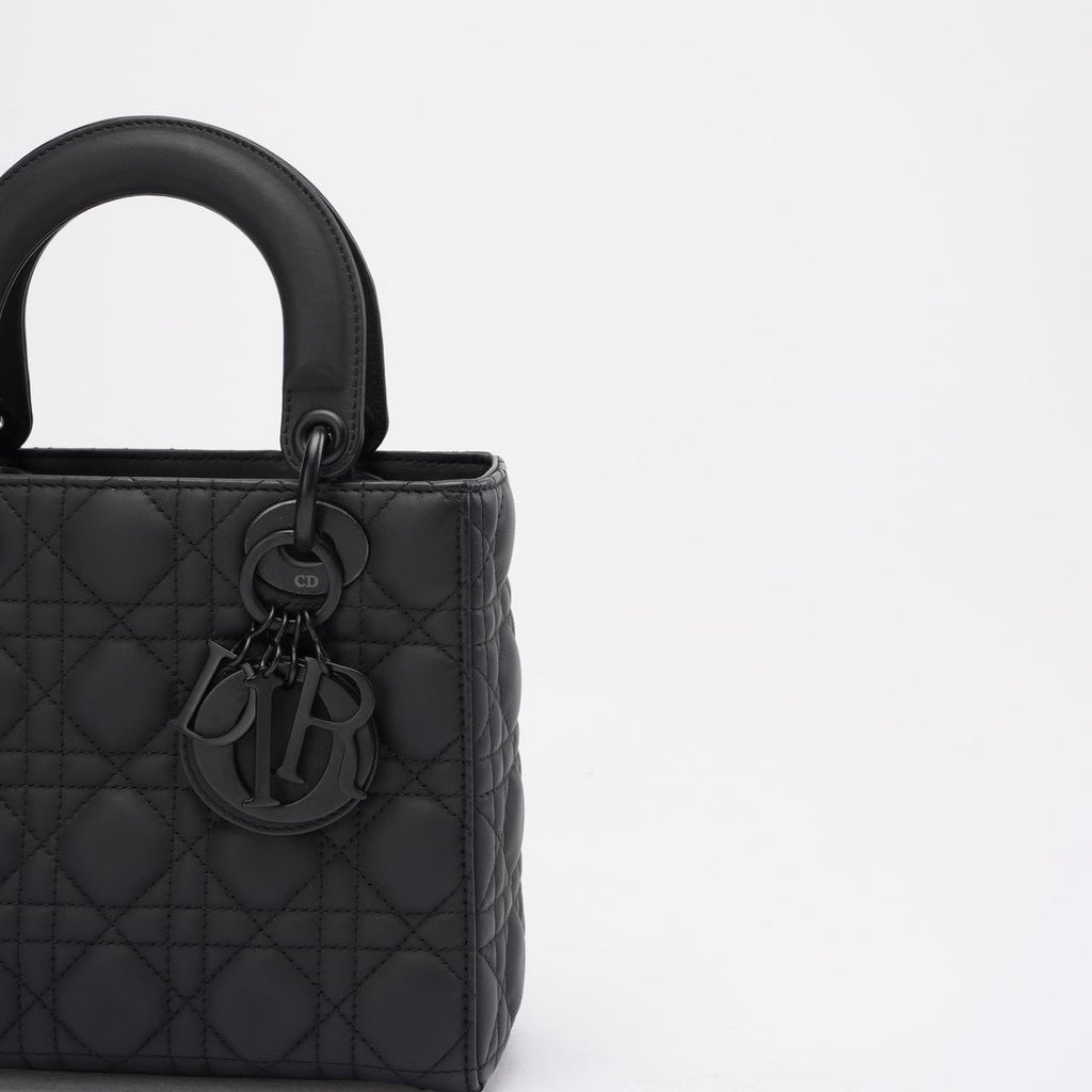 Christian Dior Lady Dior Small Matte Black Tonal Bag 2021