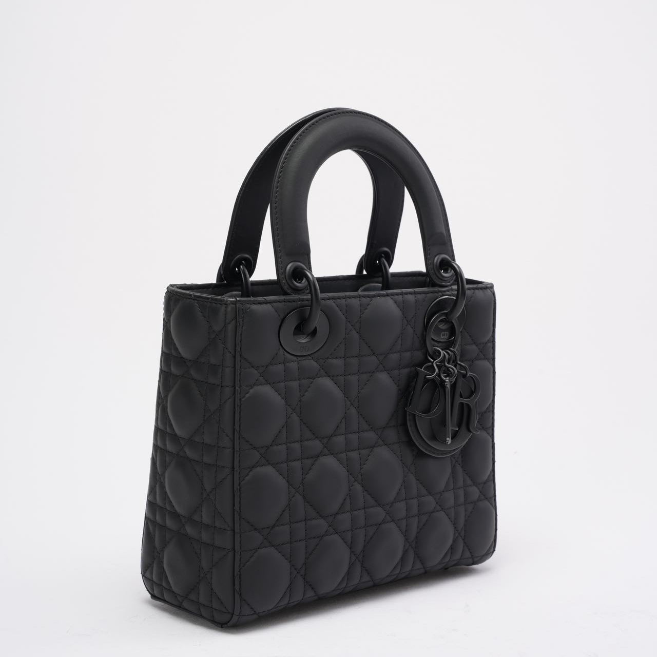 Christian Dior Lady Dior Small Matte Black Tonal Bag 2021