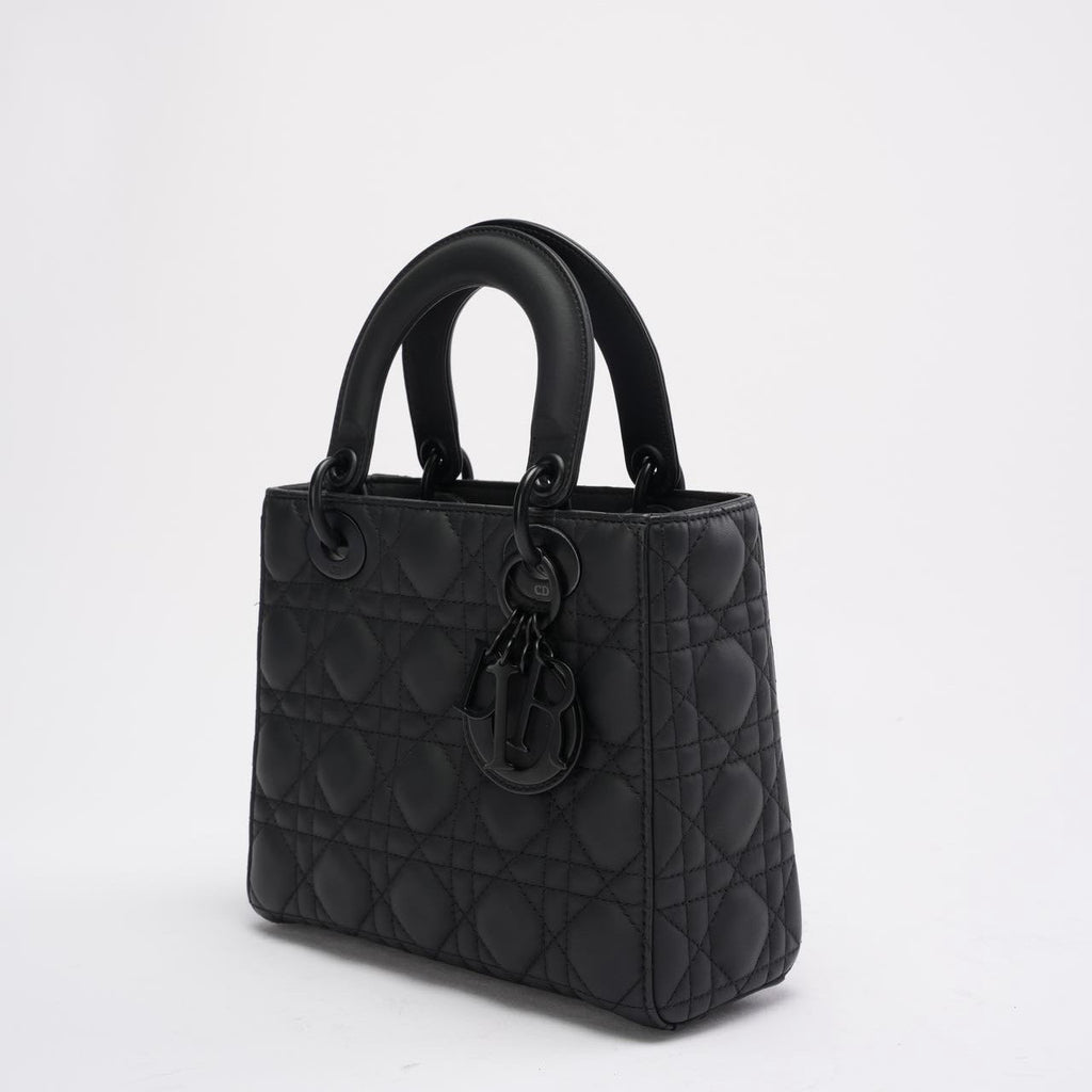 Christian Dior Lady Dior Small Matte Black Tonal Bag 2021