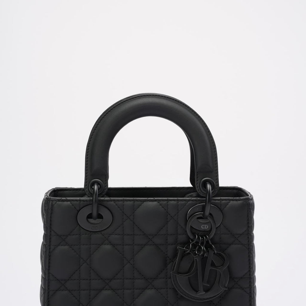 Christian Dior Lady Dior Small Matte Black Tonal Bag 2021