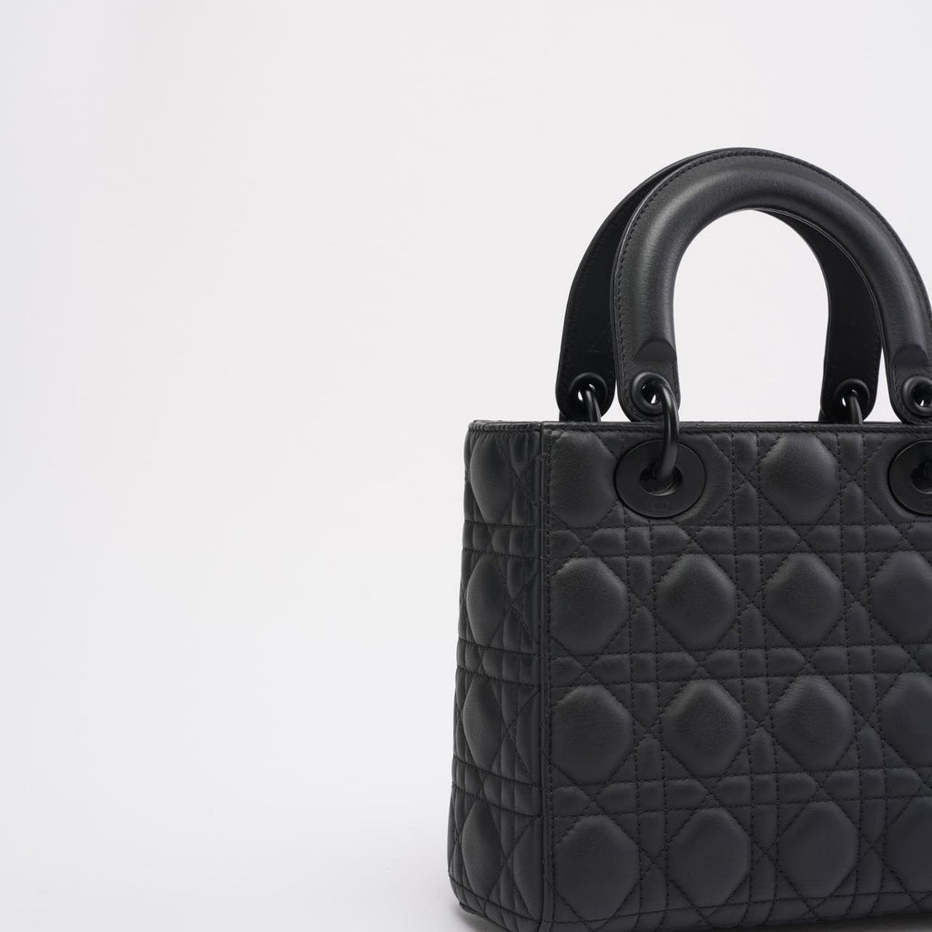 Christian Dior Lady Dior Small Matte Black Tonal Bag 2021