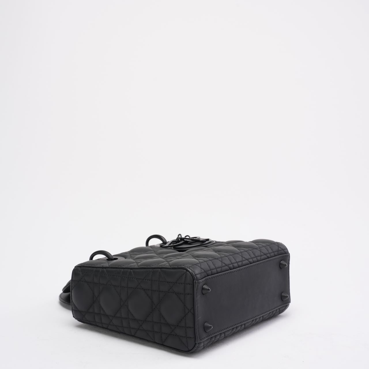 Christian Dior Lady Dior Small Matte Black Tonal Bag 2021