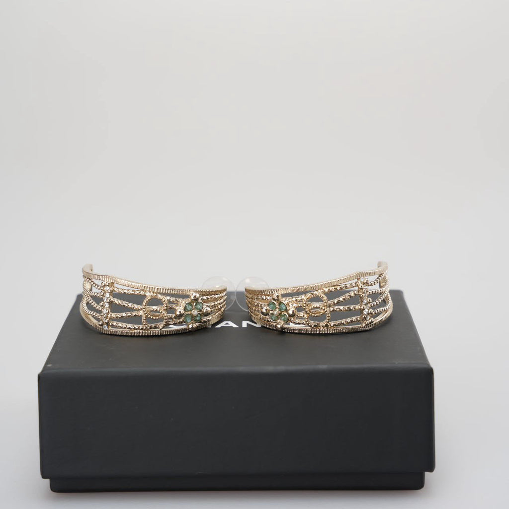 Chanel Crystal Coco Moon Earrings Rare Piece