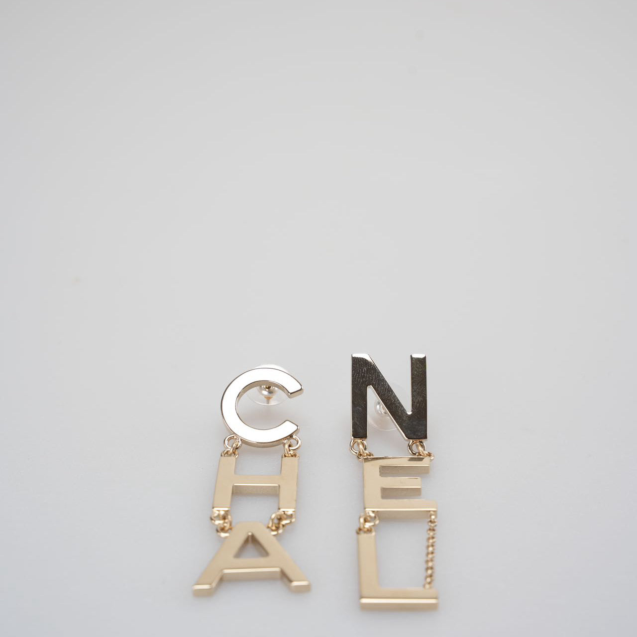 Chanel Runway Large Letter Logo Statement Earrings in Gold from 2022