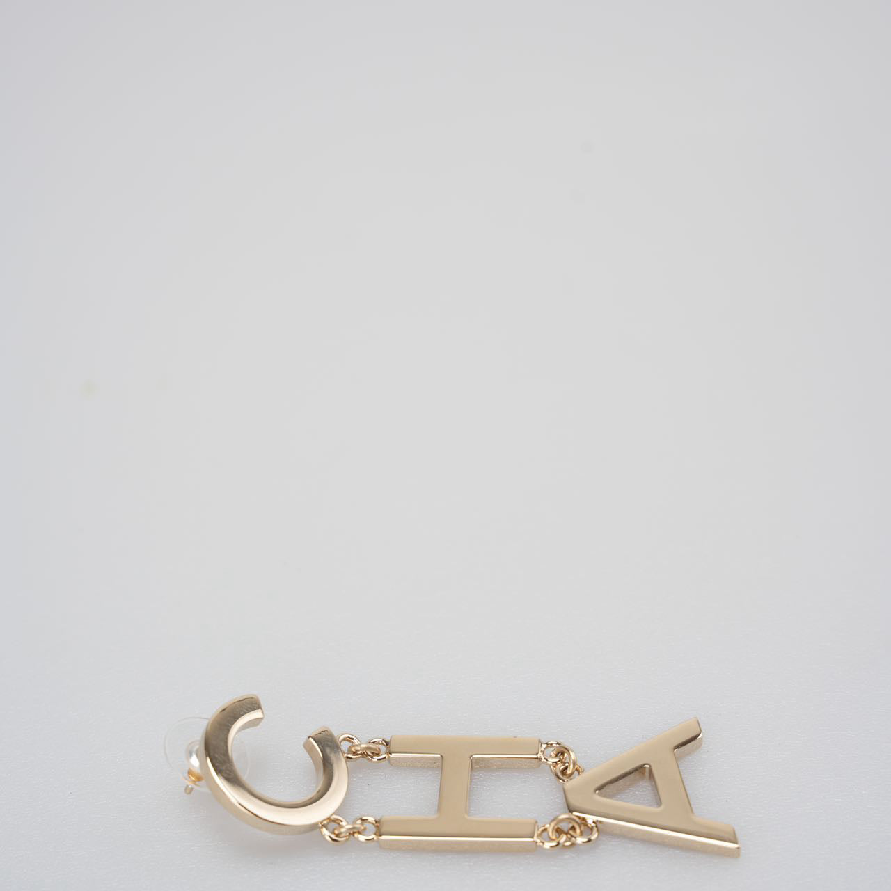 Chanel Runway Large Letter Logo Statement Earrings in Gold from 2022