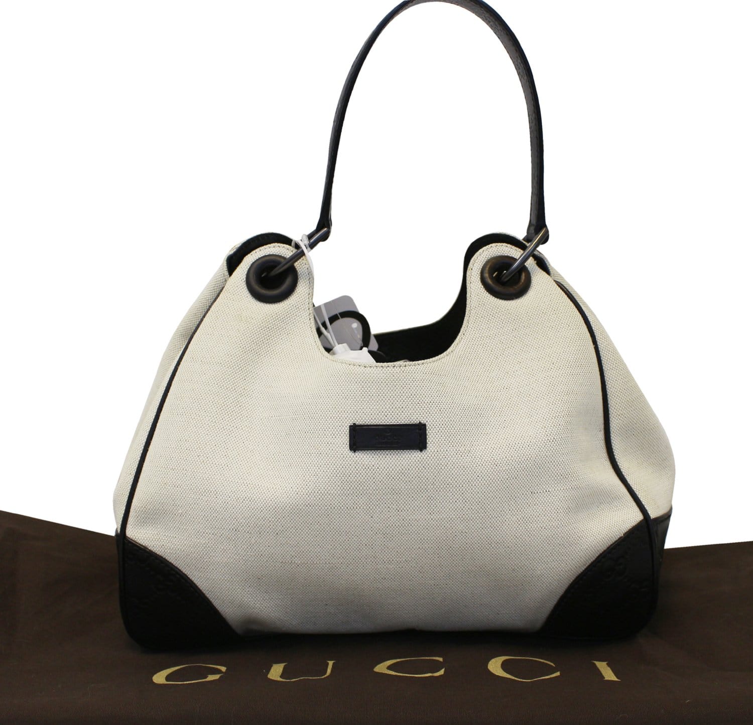 GUCCI Colbert Canvas Shoulder Bag White