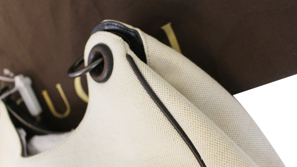 GUCCI Colbert Canvas Shoulder Bag White