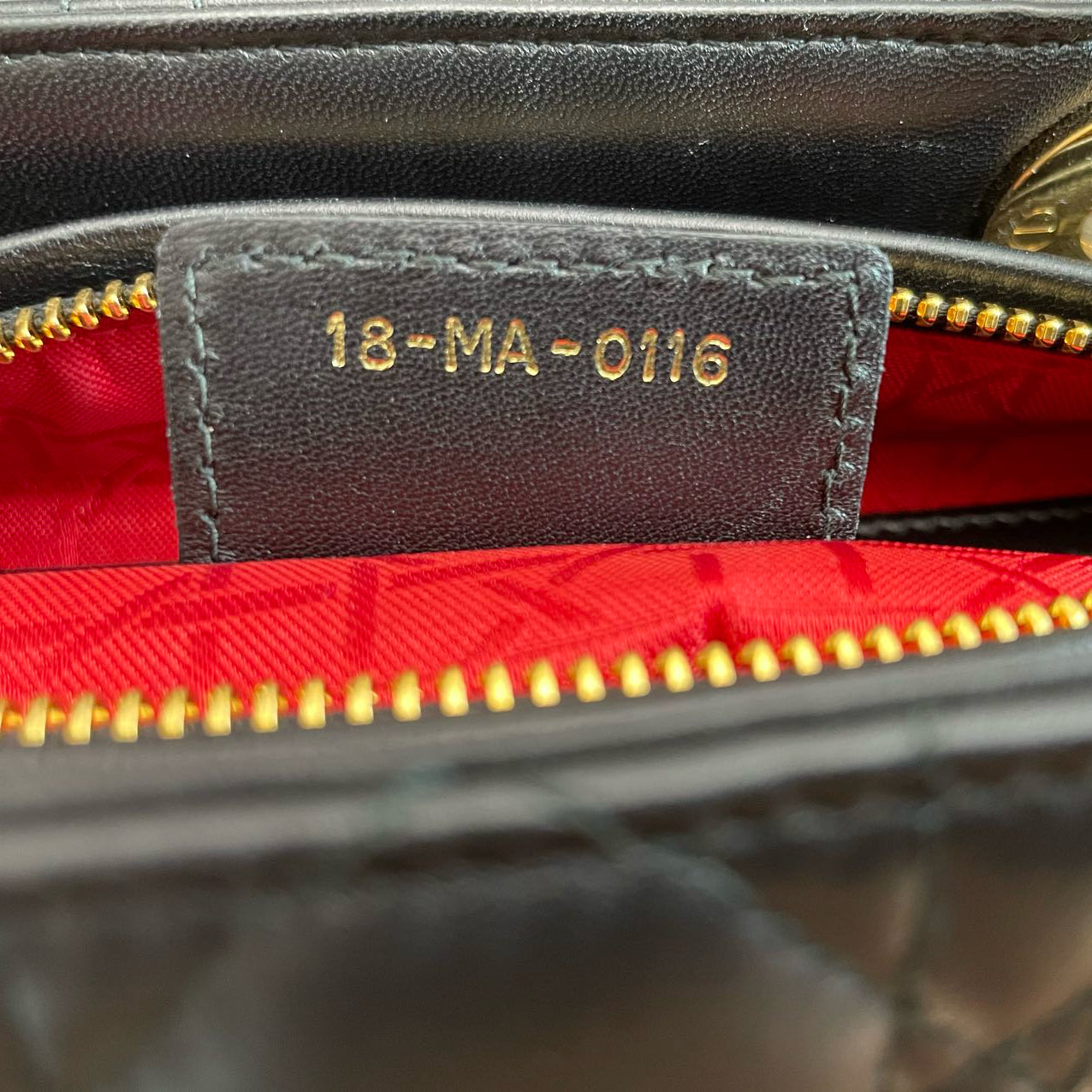 Dior Black Lady Dior Bag In Medium Size Cannage Lambskin Leather with GoId Hardware From 2016