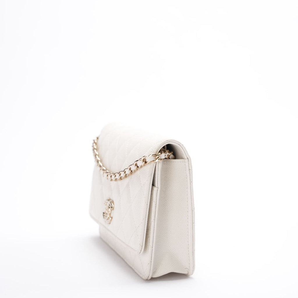 Chanel Wallet on Chain (woc) White Caviar Leather 2023