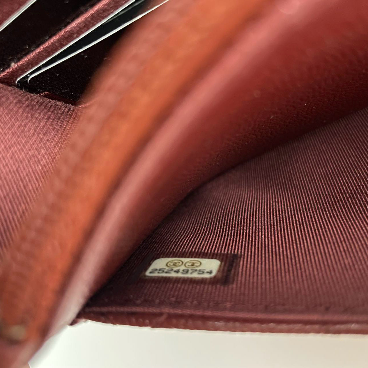 Chanel Burgundy Wallet On Chain Woc Bag In Caviar Leather With Gold Hardware