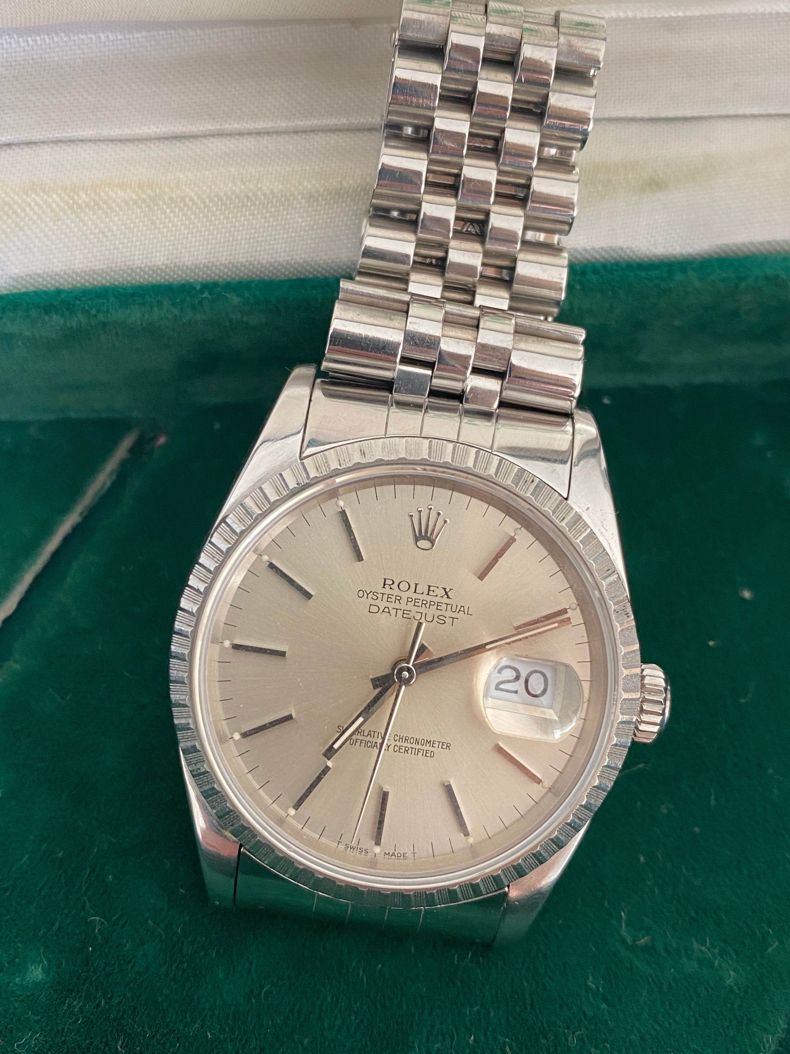 Rolex Oyster Perpetual Datejust Vintage 1991 36mm Stainless Jubilee Watch