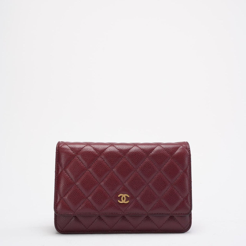 Chanel Burgundy Classic Wallet on Chain (WOC) 2016