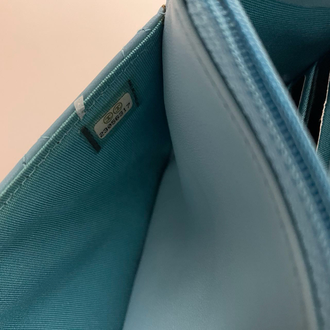Chanel Light Blue Woc Wallet On Chain Classic Bag In Lambskin Leather With Gold Hardware