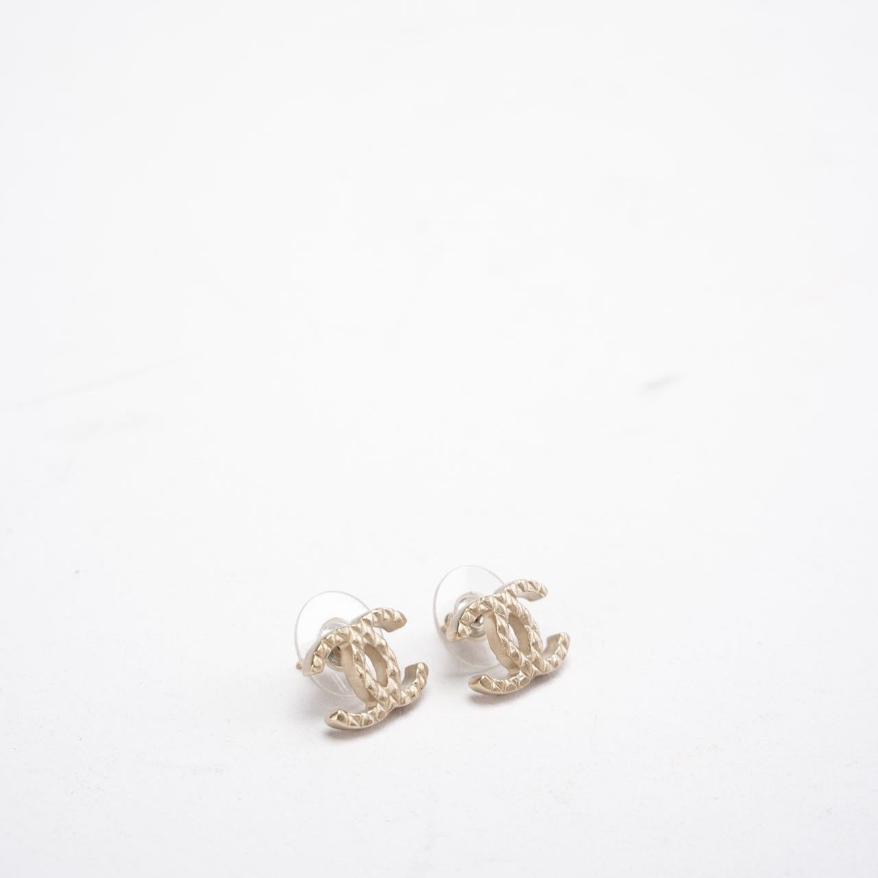 Chanel Coco Mark Gold Studded Earrings