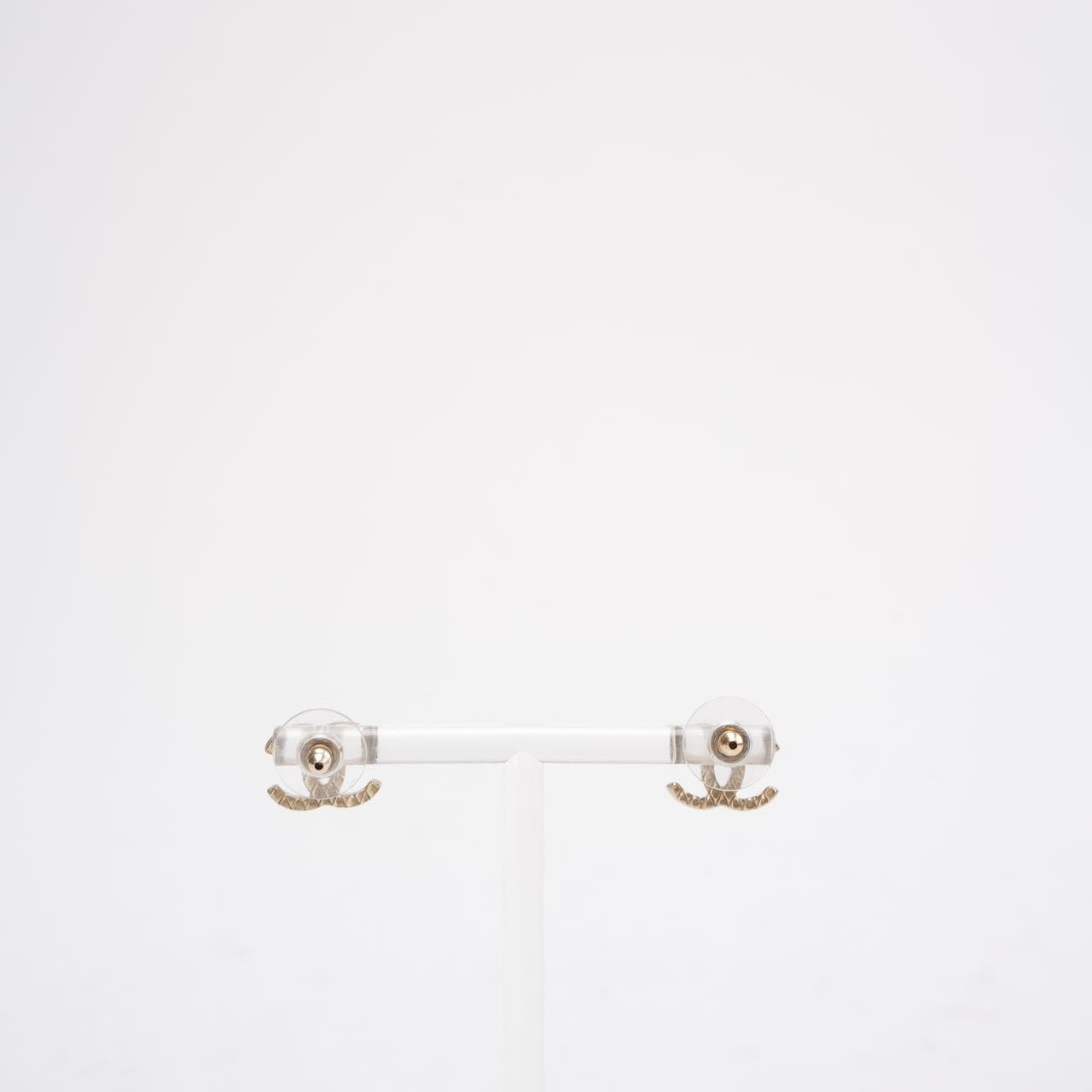 Chanel Coco Mark Gold Studded Earrings