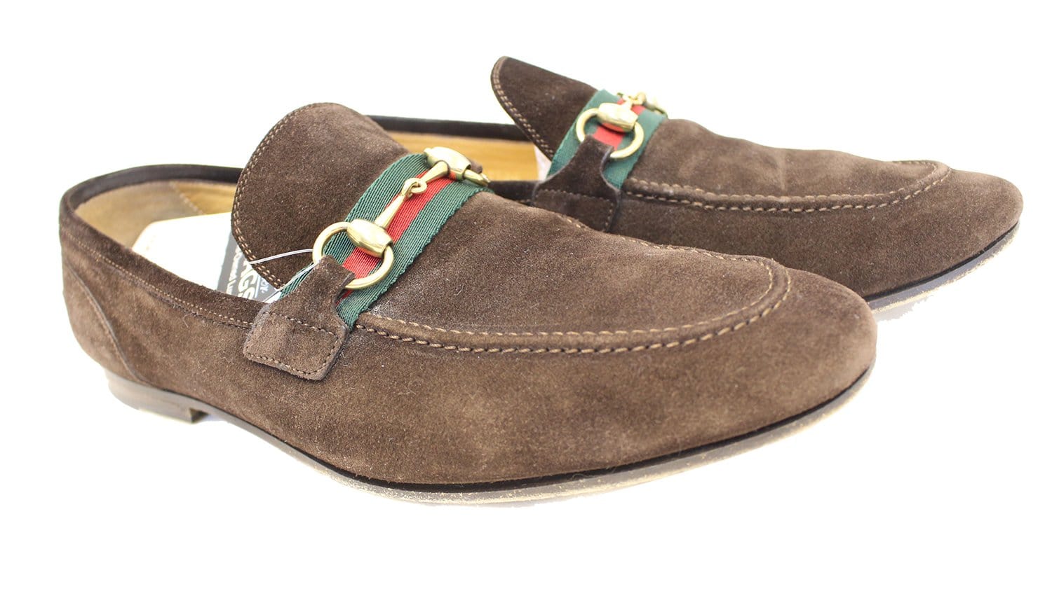 GUCCI Men's Horsebit Suede Leather Loafer with Web Size 8