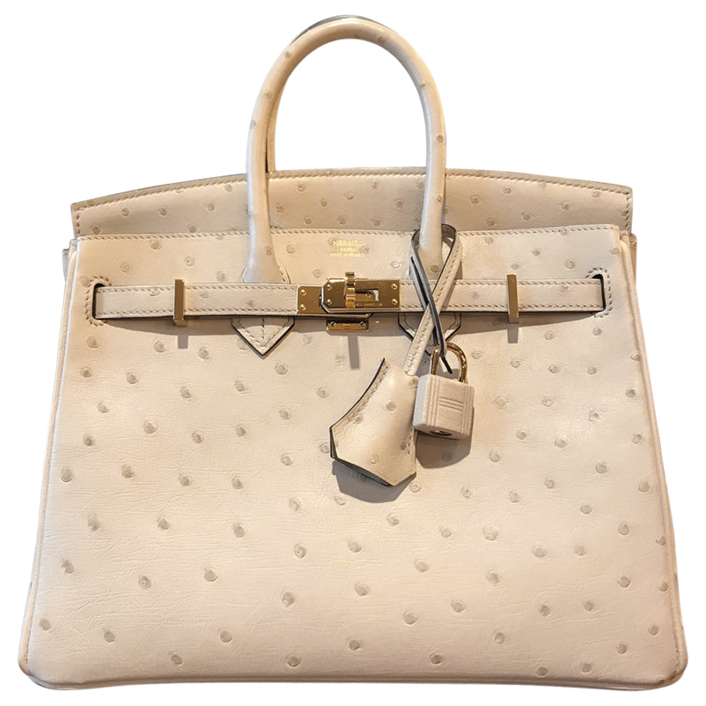 Hermes 2020 Ostrich Birkin 25 Parchemin GHW