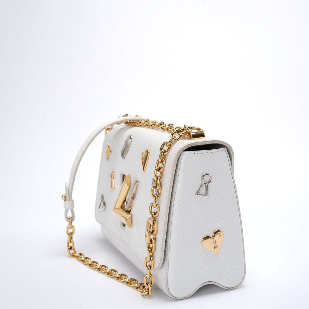 Louis Vuitton White Epi Leather Twist Love Lock Charms MM Bag 2018