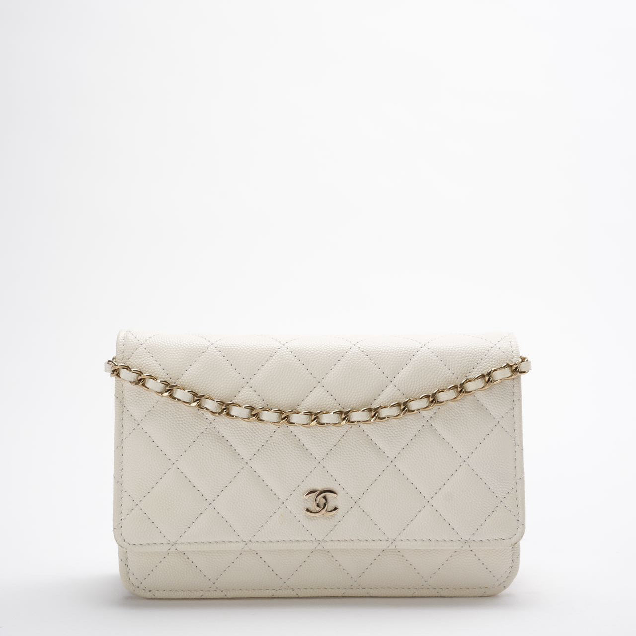 Chanel Wallet on Chain(woc) White Caviar Leather 2022