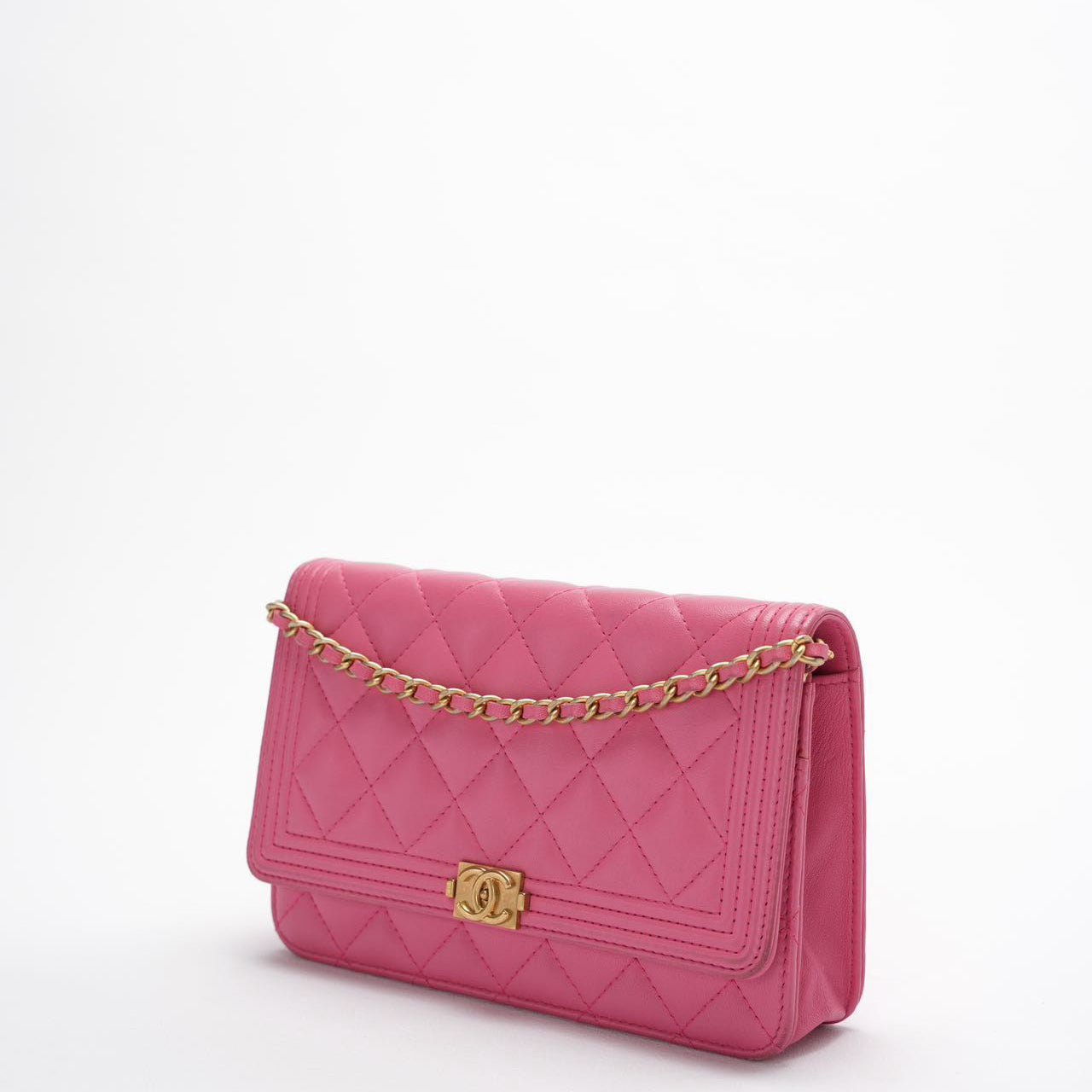 Chanel Boy Wallet on Chain (woc) Pink