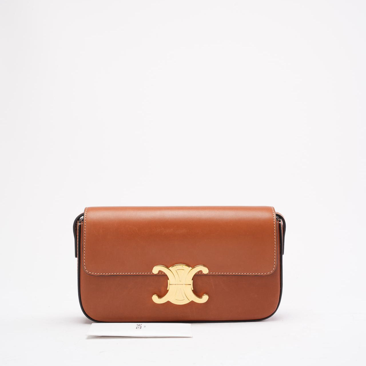 Celine Brown Triomphe Calfskin Claude Shoulder Bag 2024