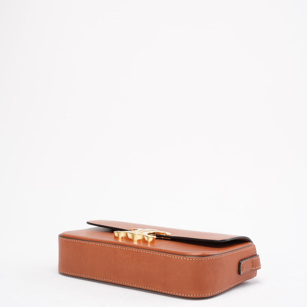 Celine Brown Triomphe Calfskin Claude Shoulder Bag 2024