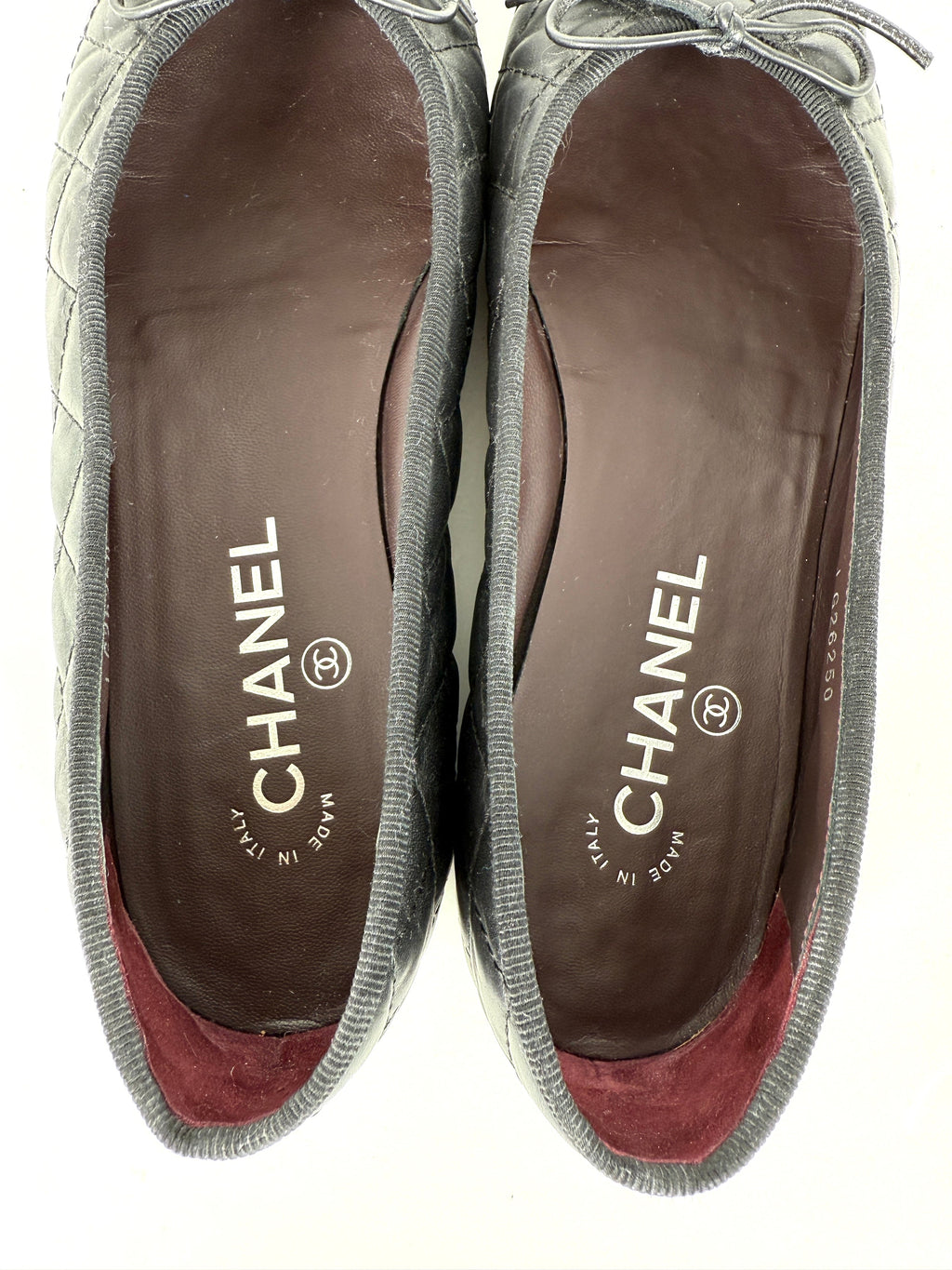 CHANEL Cap Toe Classic Black CC Logo Flats 38.5 8