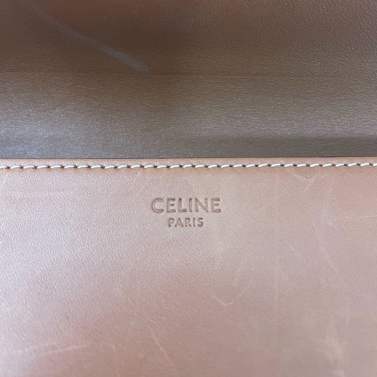 Celine Brown Triomphe Calfskin Claude Shoulder Bag 2024