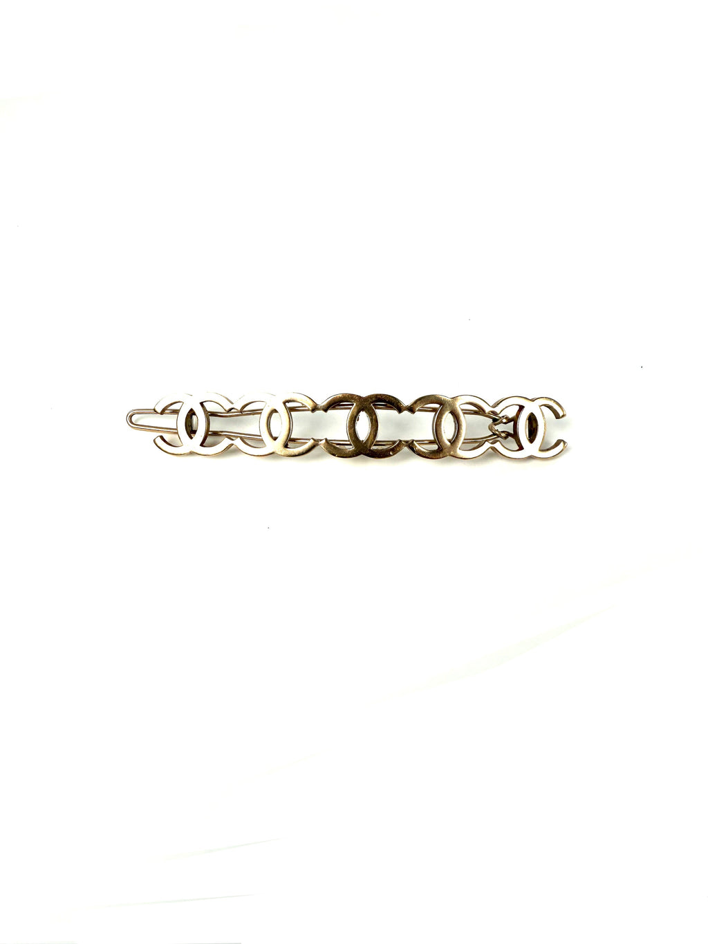 CHANEL CC Logo Gold Tone Hair Clip