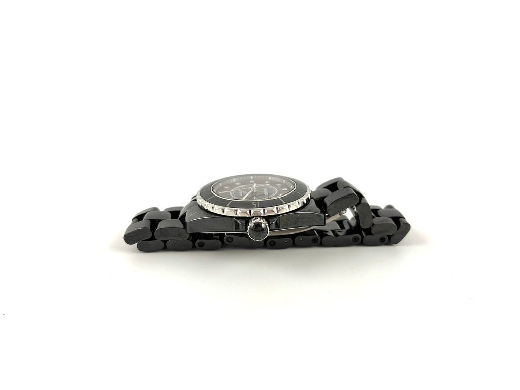 CHANEL J12 38mm Black Ceramic Diamond Automatic Watch