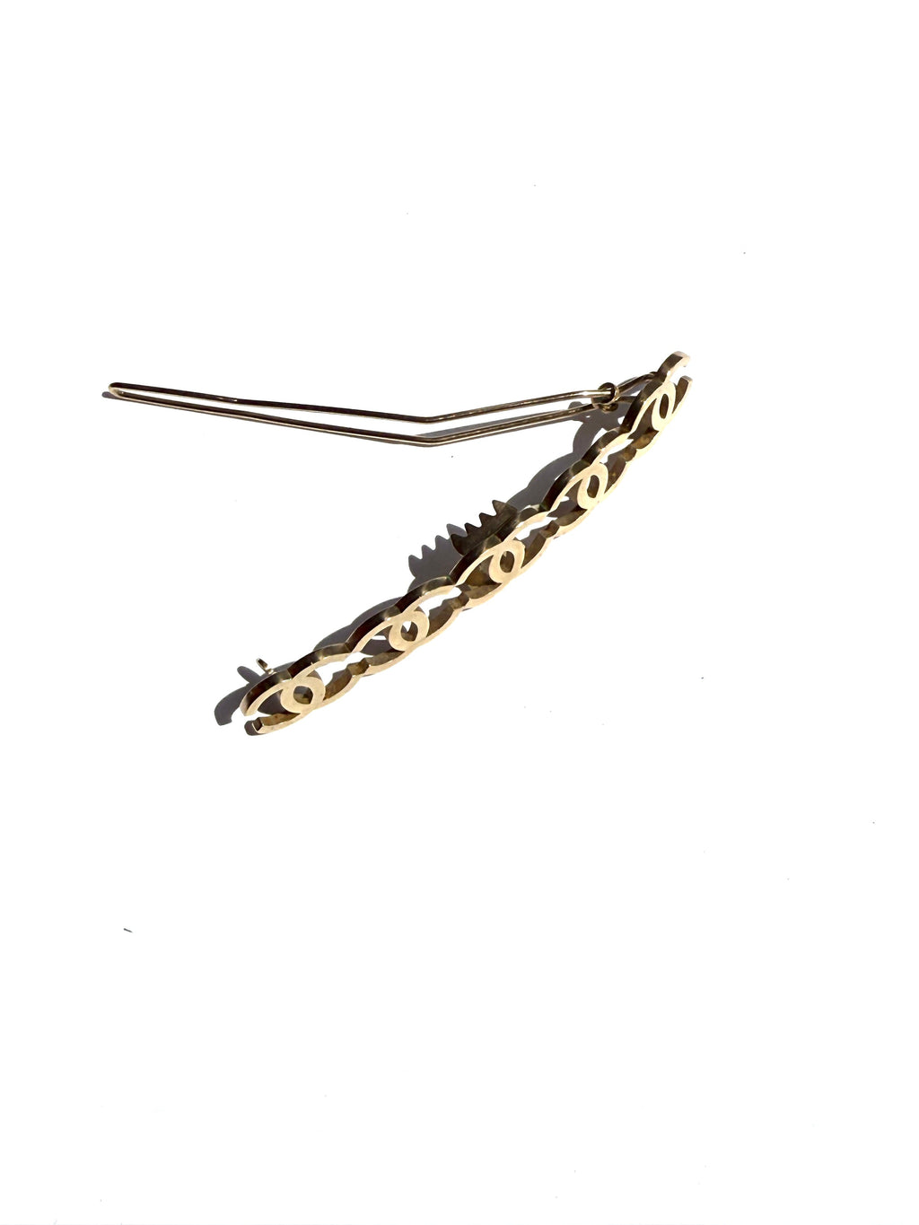CHANEL CC Logo Gold Tone Hair Clip