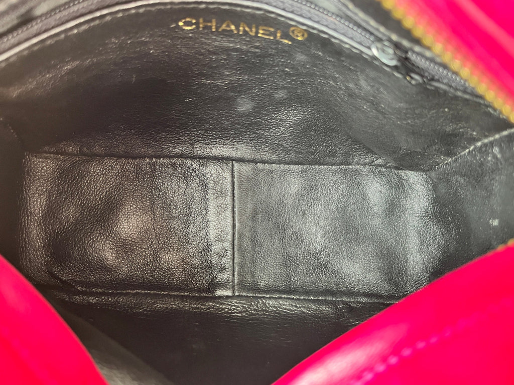 CHANEL Vintage Tassel Pink Leather Quilted Crossbody Camera Case Bag