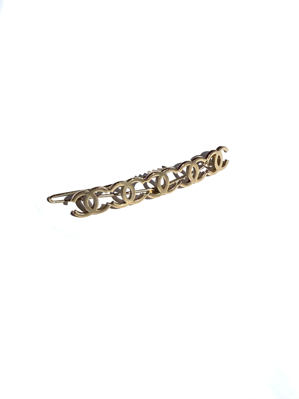 CHANEL CC Logo Gold Tone Hair Clip