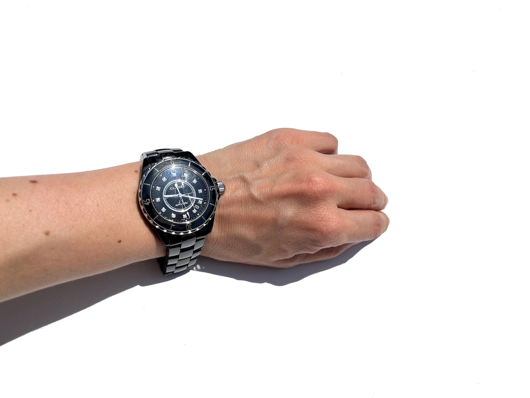 CHANEL J12 38mm Black Ceramic Diamond Automatic Watch