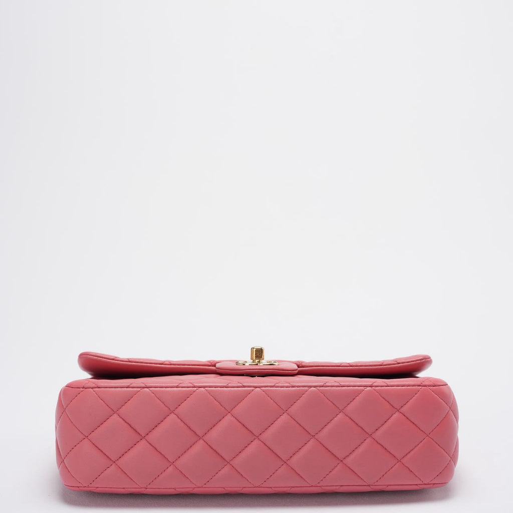 Chanel Classic Medium Flap Bag Valentine’s Edition in Pink Lambskin with Gold Hardware