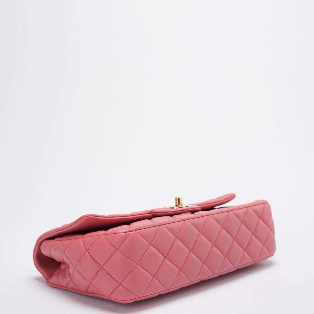 Chanel Classic Medium Flap Bag Valentine’s Edition in Pink Lambskin with Gold Hardware