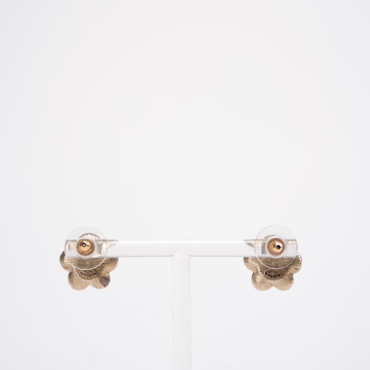 Chanel Pearl CC Flower Earrings Gold