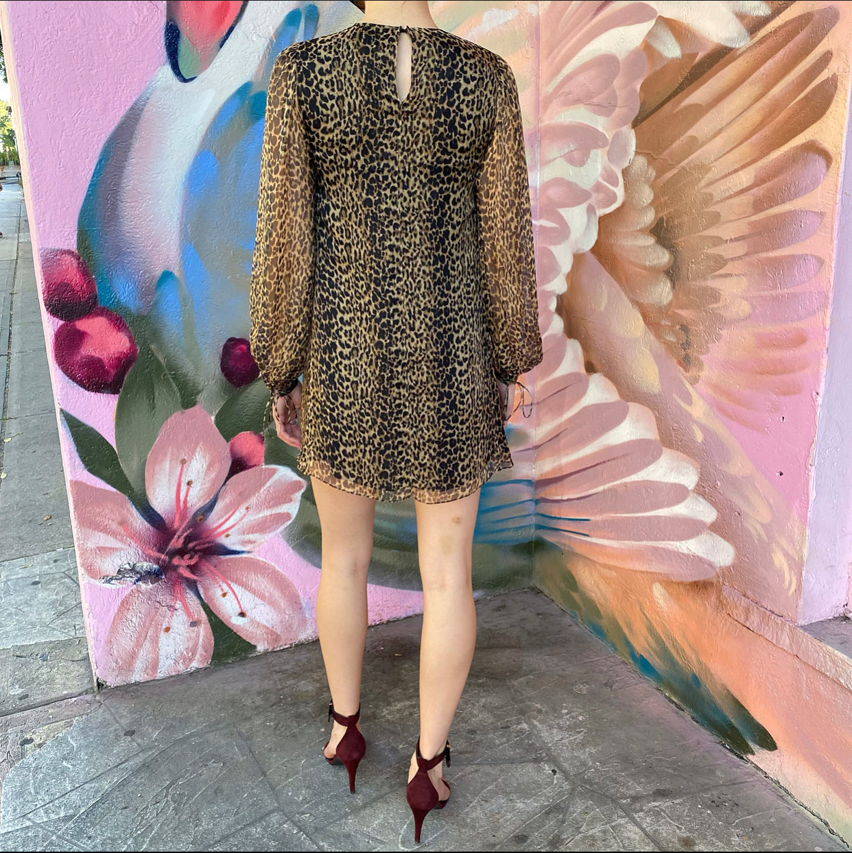 Saint Laurent Silk Chiffon Leopard Silk Shift Dress - FR36 / 2/4