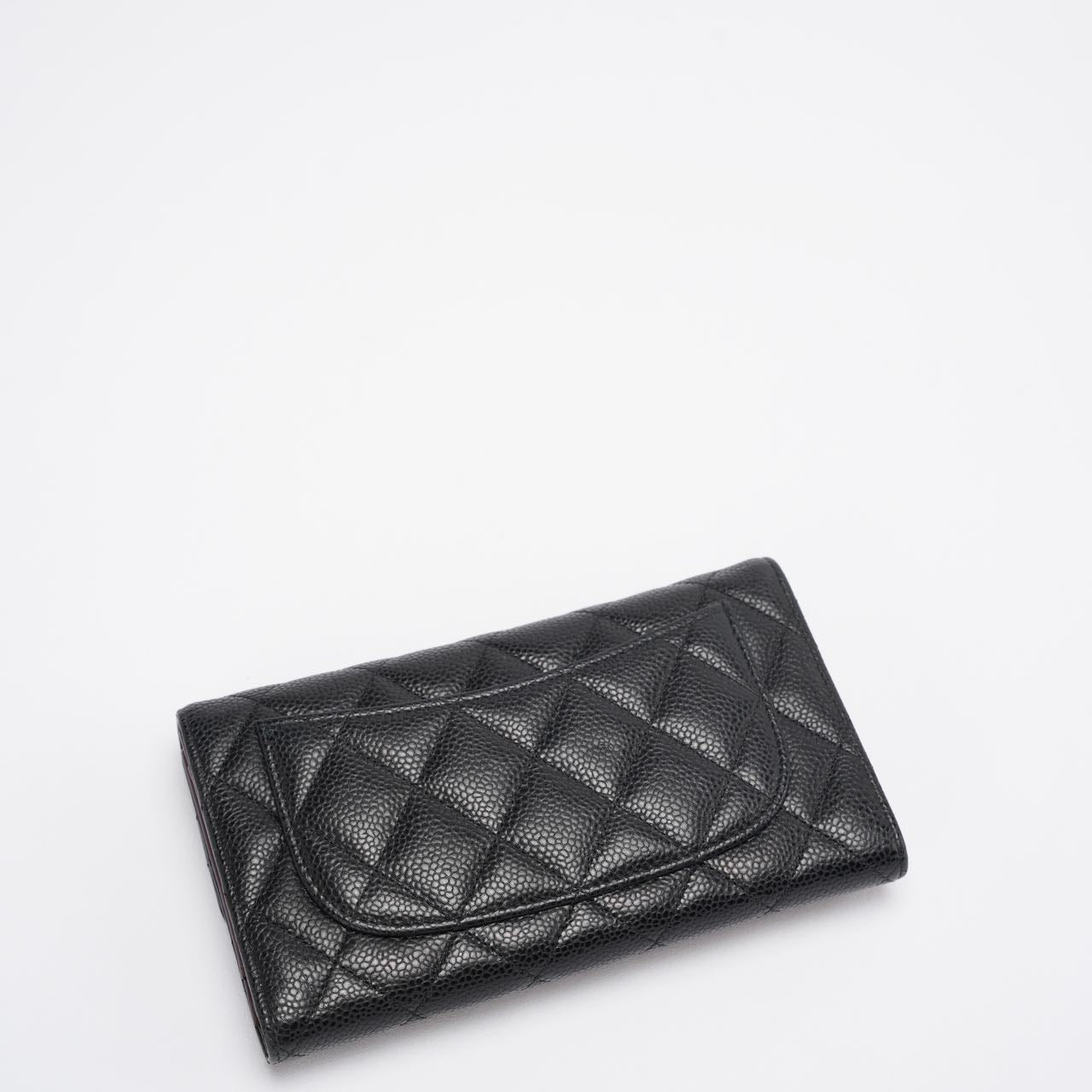 Chanel Black Caviar Classic Long Flap Wallet