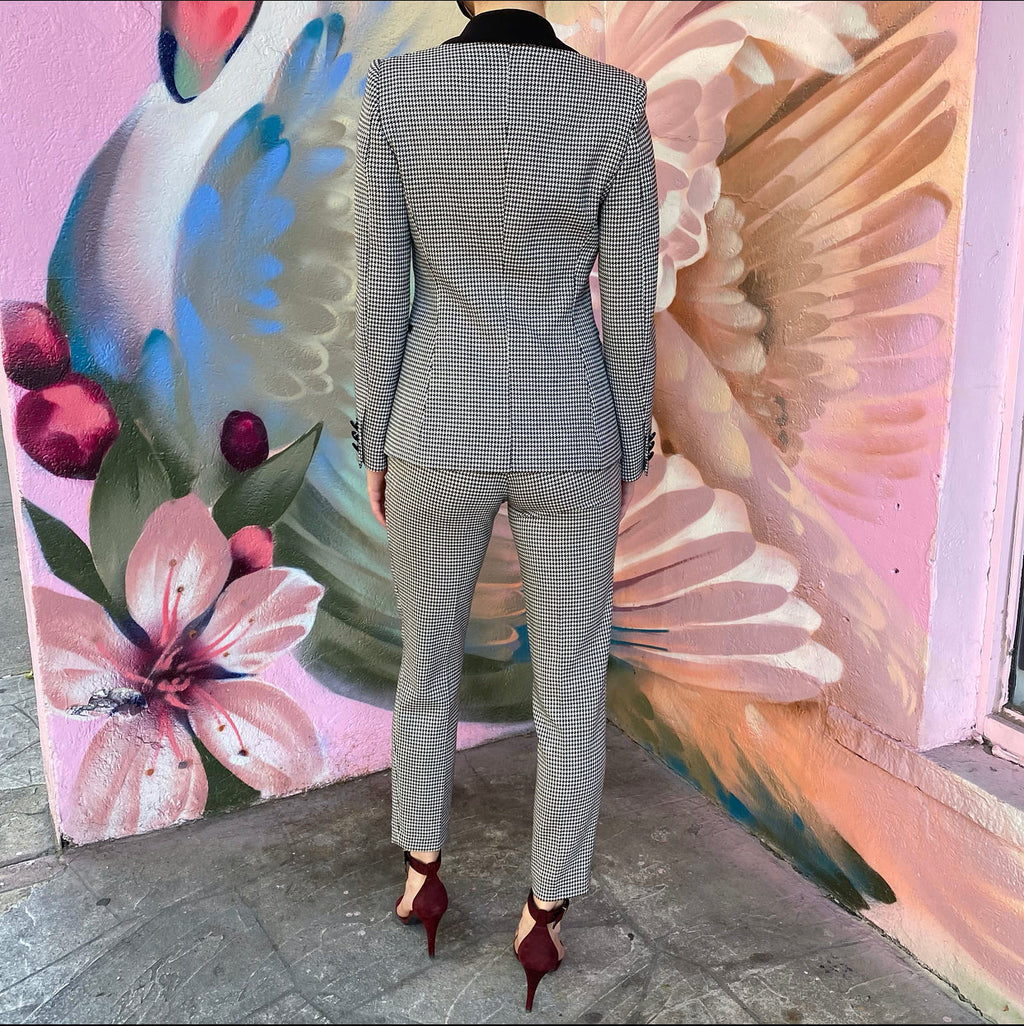 Moschino Boutique Houndstooth Wool Pants Suit - IT40 / USA 4