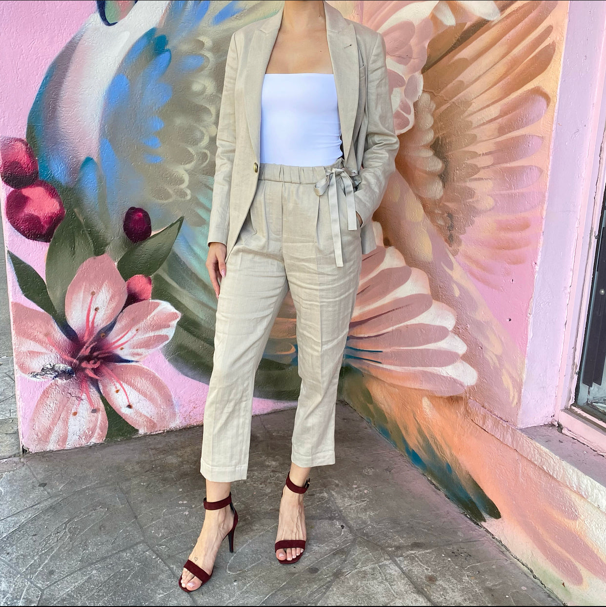 Brunello Cucinelli Natural Linen Pants Suit - USA 4