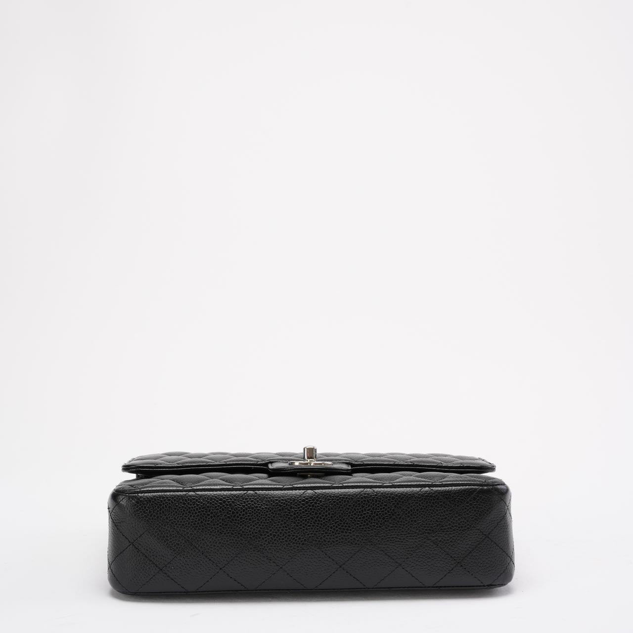 Chanel Black Medium Classic Double Flap Bag Caviar 2014