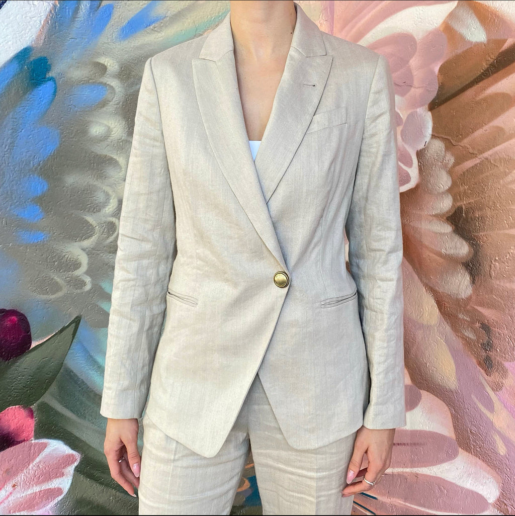 Brunello Cucinelli Natural Linen Pants Suit - USA 4