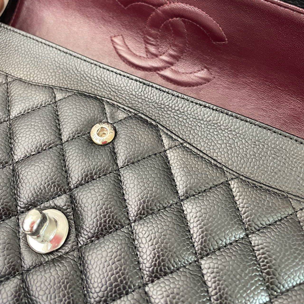 Chanel Black Medium Classic Double Flap Bag Caviar 2014