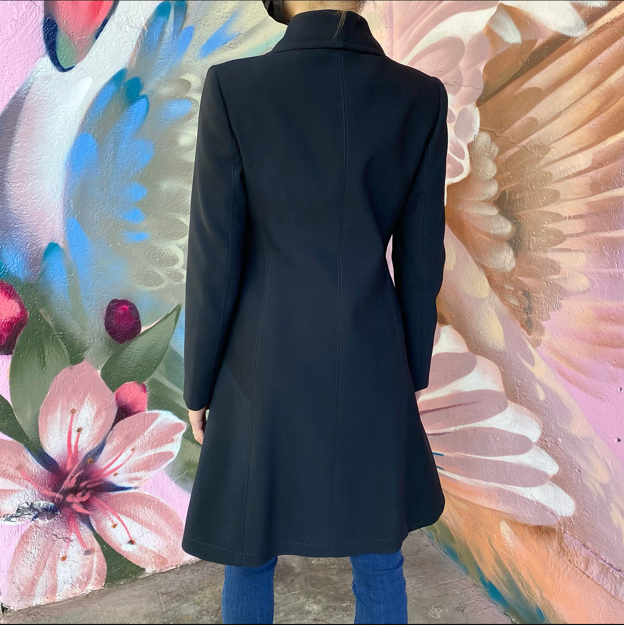 Gucci Black Fitted Coat with Silver Buttons - IT40 / USA 4