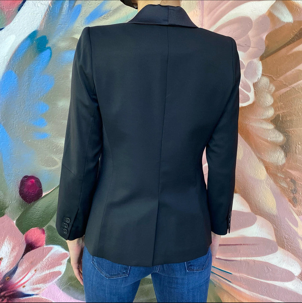Smythe Black Shawl Collar Tuxedo Jacket - USA 6