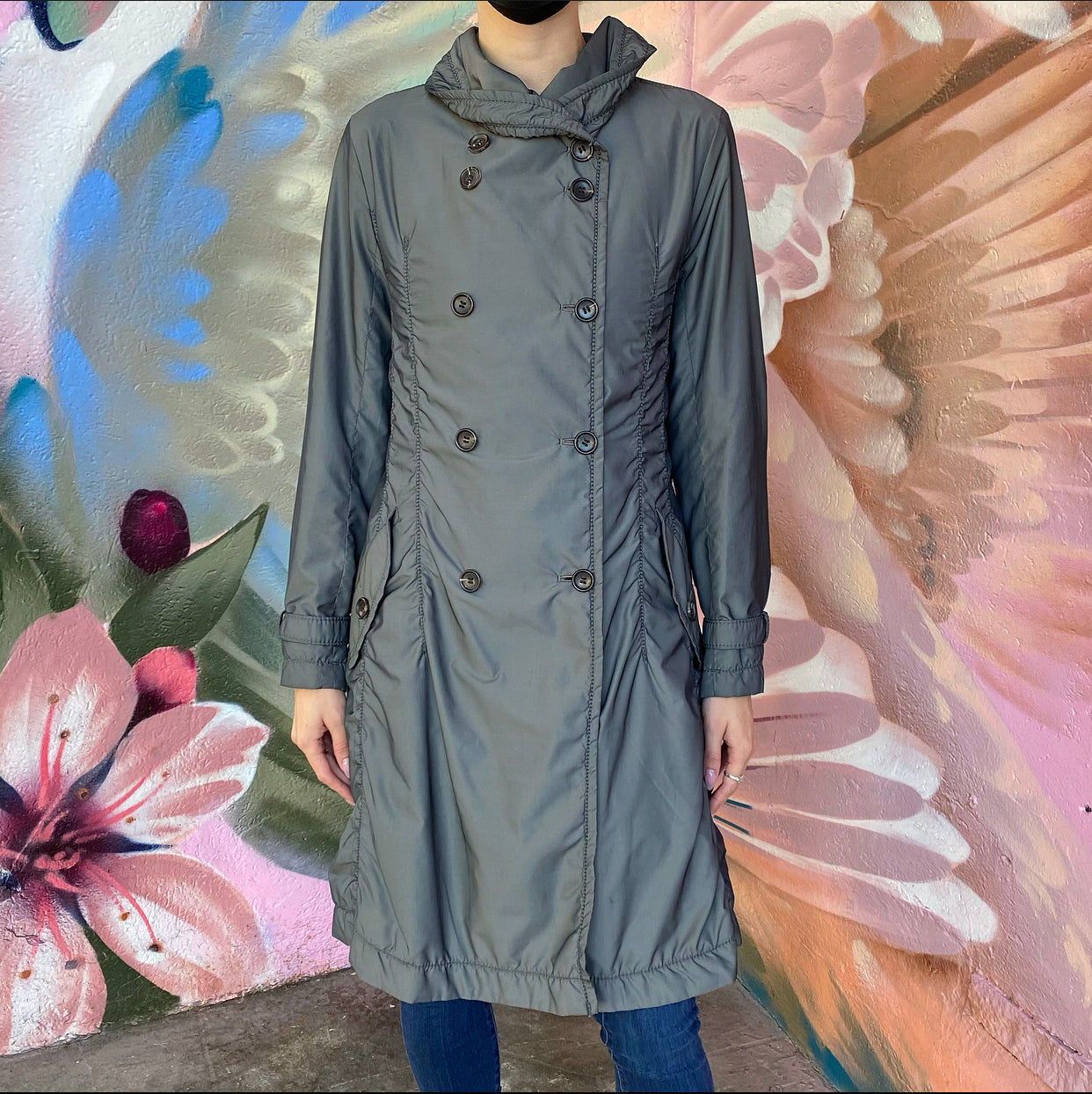 Issey Miyake Vintage Grey Nylon Coat - M (6/8)