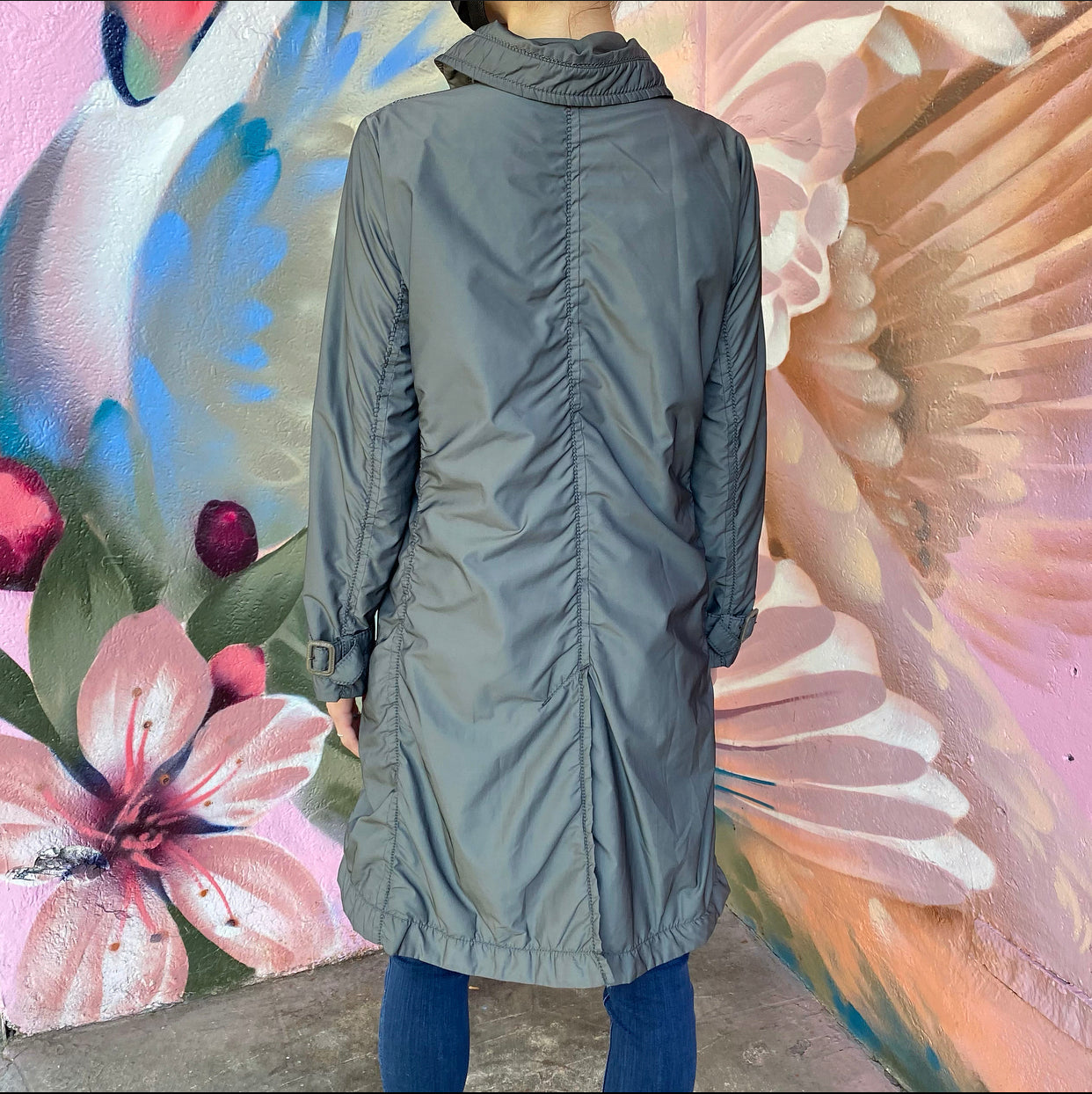 Issey Miyake Vintage Grey Nylon Coat - M (6/8)