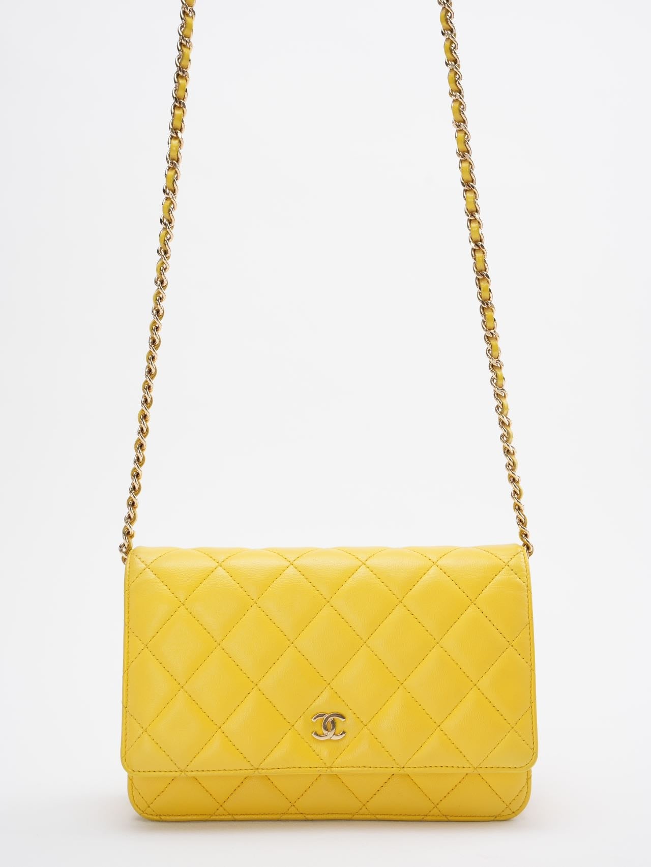 Chanel Wallet on Chain Classic Yellow woc